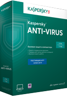Kaspersky Anti-Virus 2014 2ПК / 1год. Базовая лицензия